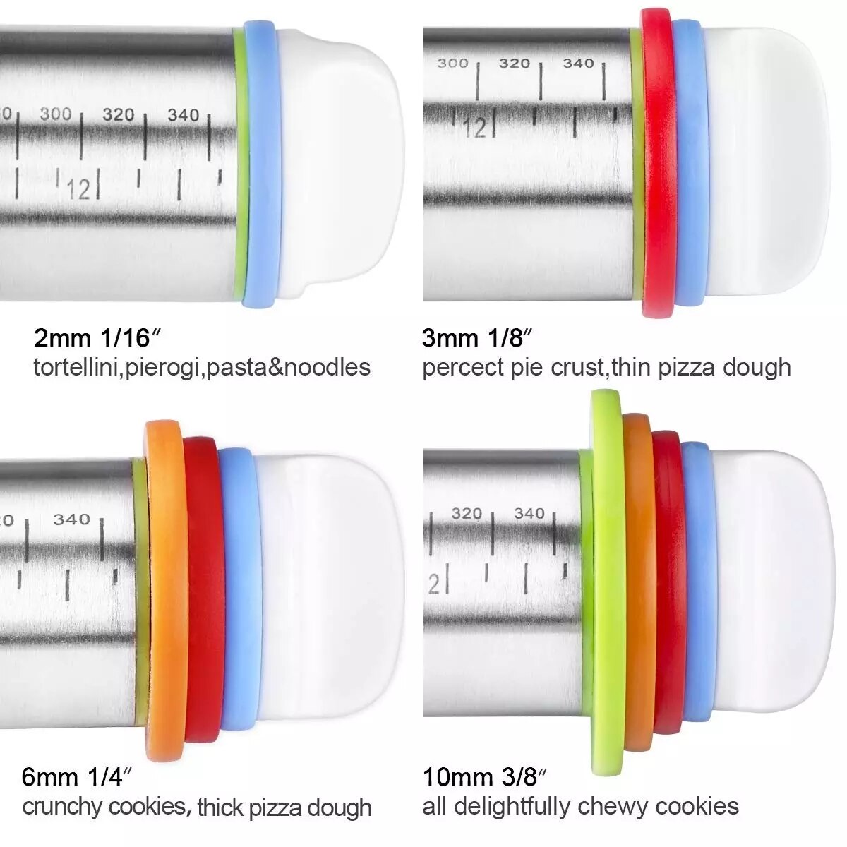 Rvs Verstelbare Deegroller Siliconen Fondant Mat Deeg Liner Pad Non-stick Gebak Cake Bakvormen Meel Keukengereedschap