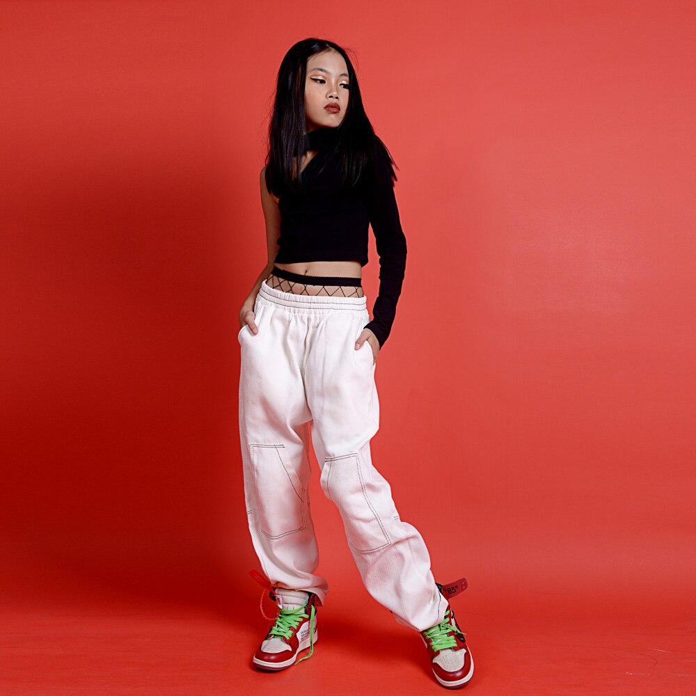Børns street dance outfits jazz dans kostume piger hip hop tøj enkeltærmet sæt sceneshow dansetøj dqs 2976