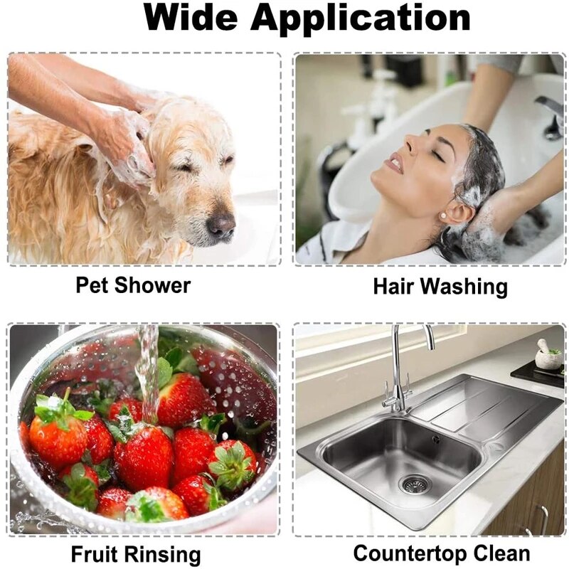 Bathroom Faucet External Shower Handheld Sprayer Basin Faucet For Hair Washing Water Saving Flexible Tap Extension Kit