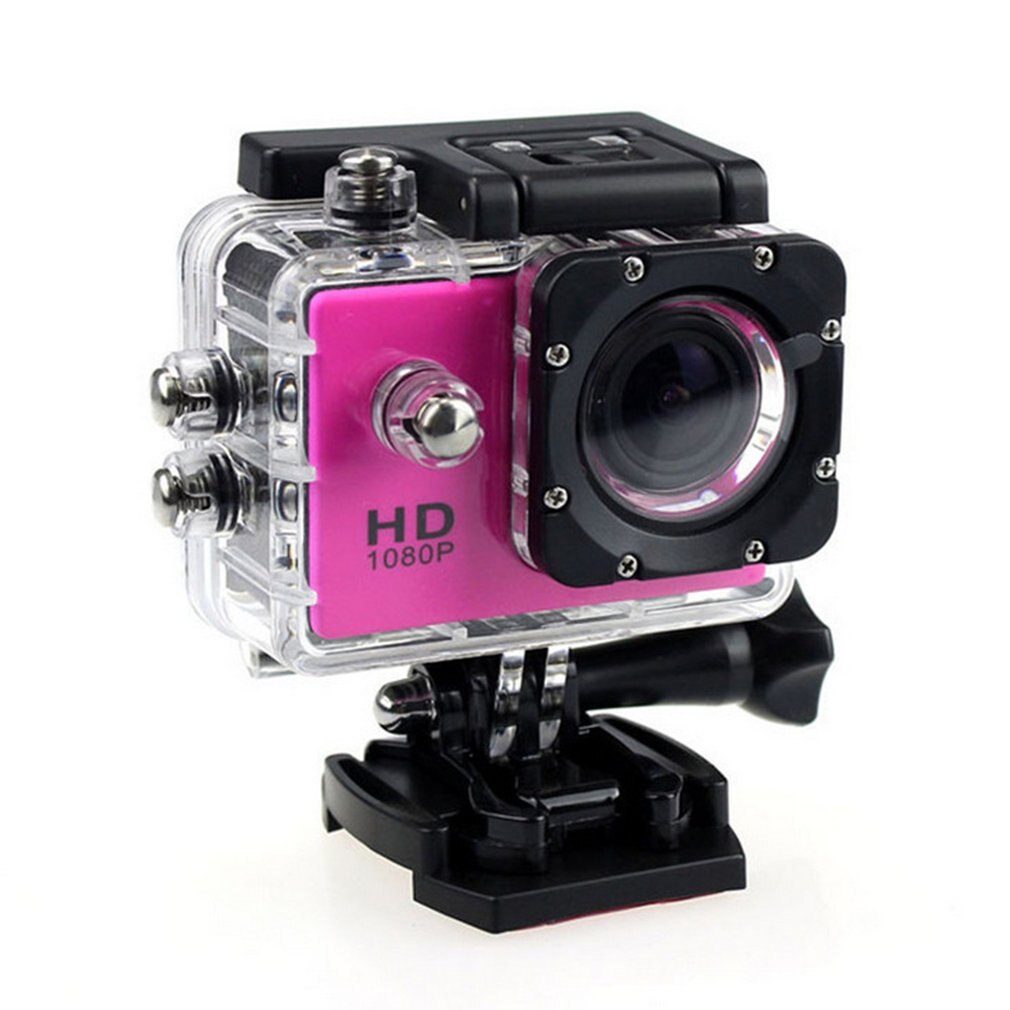 Caméra d&#39;action numérique étanche 2.0 &quot;HD 1080P/24fps, capteur CMOS, objectif grand Angle 1080P, caméra de sport professionnelle: pink