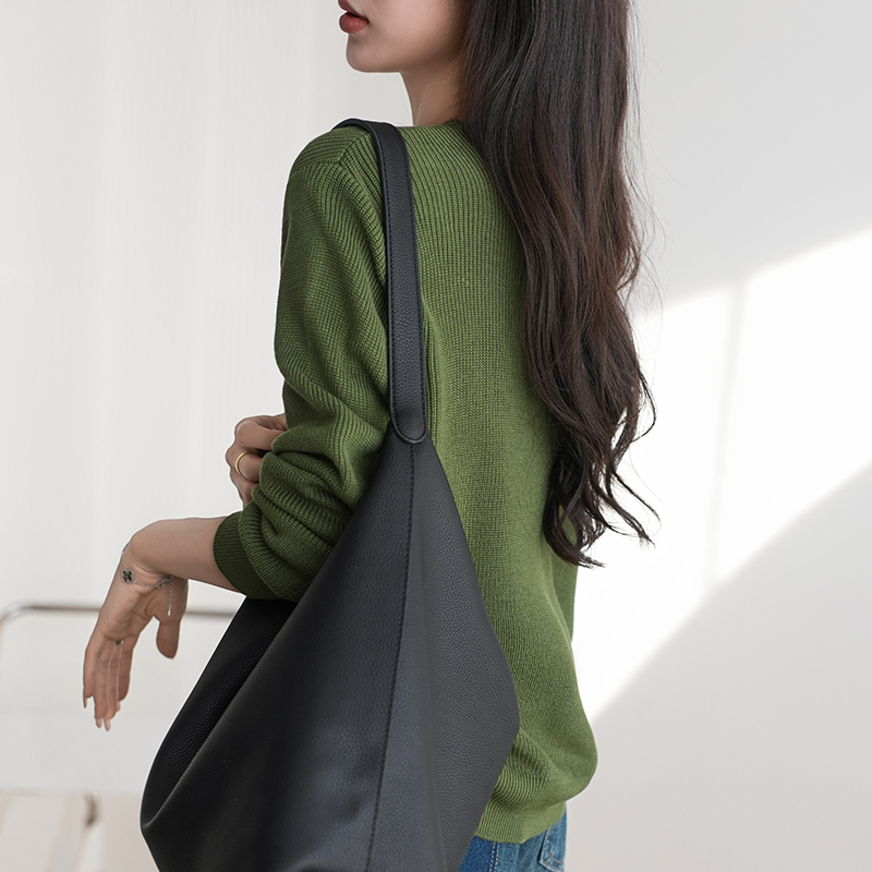 Spring/Autumn 100% Cotton Women's Sweater Casual V-neck Knitted Cardigan Ethnic Style Korean Edition Large Jacket Ttops