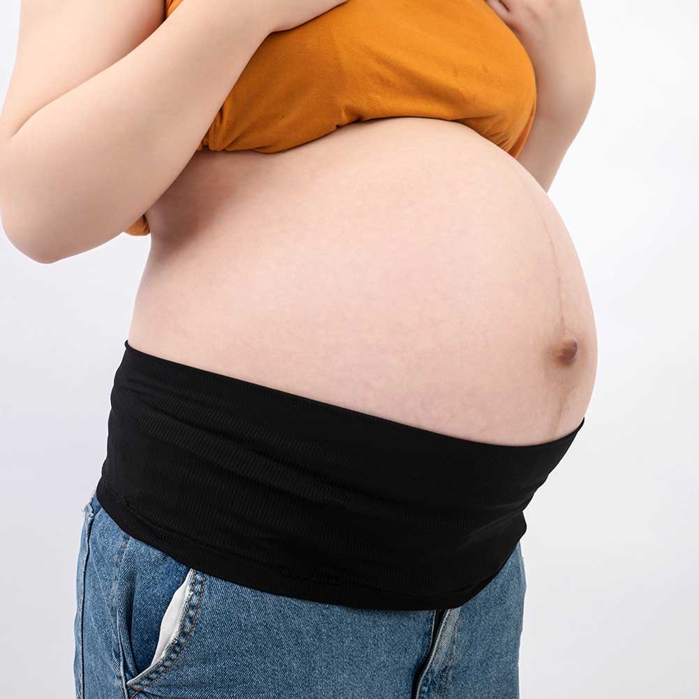 Barriga cinta abdômen apoio ajustável para a gravidez elástica maternidade pós-parto sem costura banda barriga com calças extensores