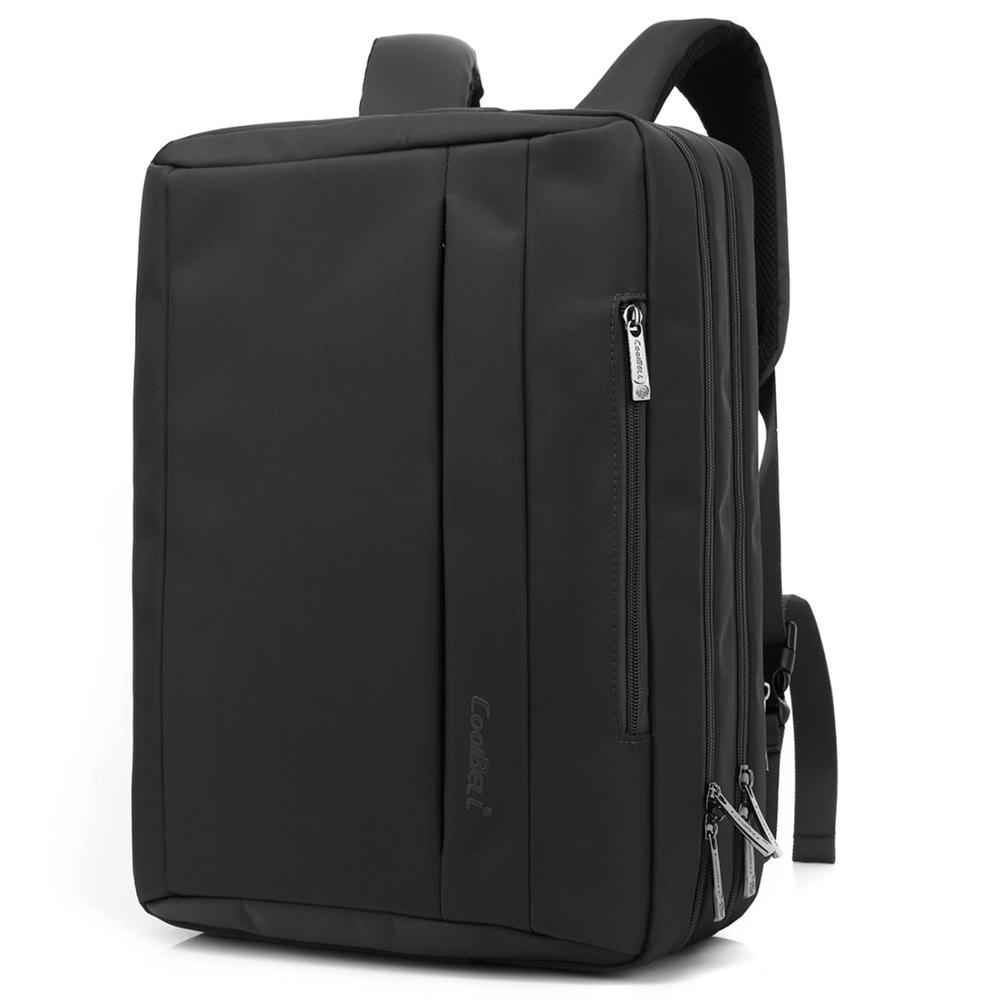 Convertible Large Laptop Backpack Men 15,17 Inch Business Shoulder Bag Backpack Men School Bag For Teenage Travel Bag: Black