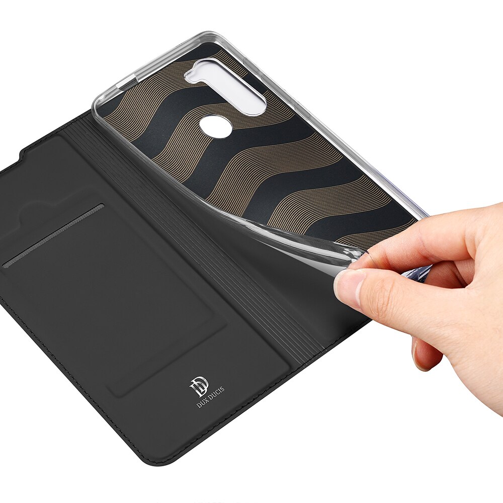 Voor motorola one fusion plus hoesje 6.5 " luxe magnetische flip lederen hoesje voor moto one fusion+ kaarthouder holster telefoonhoesje