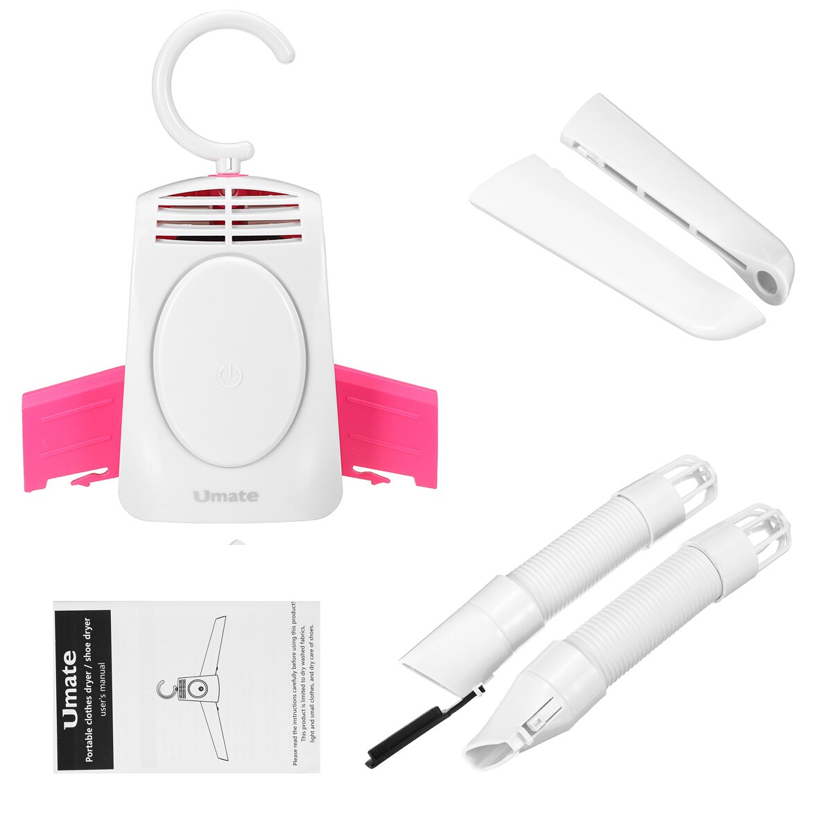 Electric Clothes Drying Rack Smart Hang Clothes Dryer Portable Outdoor Travel Mini Folding Available Clothing+Shoes Heater: Pink / UK