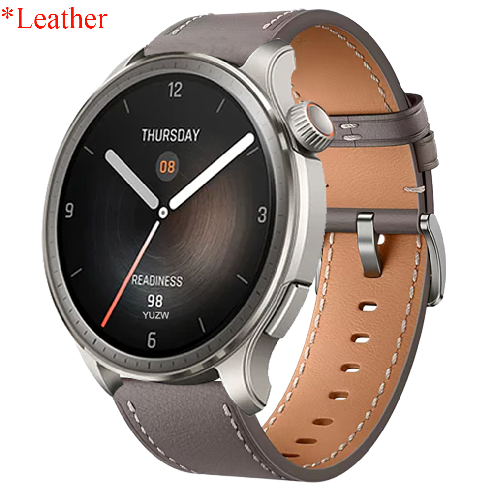 Soft Leather Strap For Huami AMAZFIT BALANCE/CHEETAH Band Amazfit BIP5 GTR 4 3 Pro 47mm GTS 4 3 20mm 22mm Men Women Wristbands: Red Black / 22mm