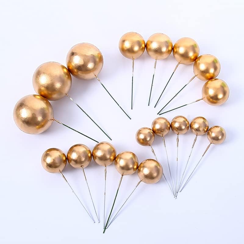 20 stuks Ballen Cake Toppers Goud Zilver Bal Gelukkige Verjaardag Cake Topper DIY Cupcake Topper voor Taart Decoraties Baby Douche Bruiloft