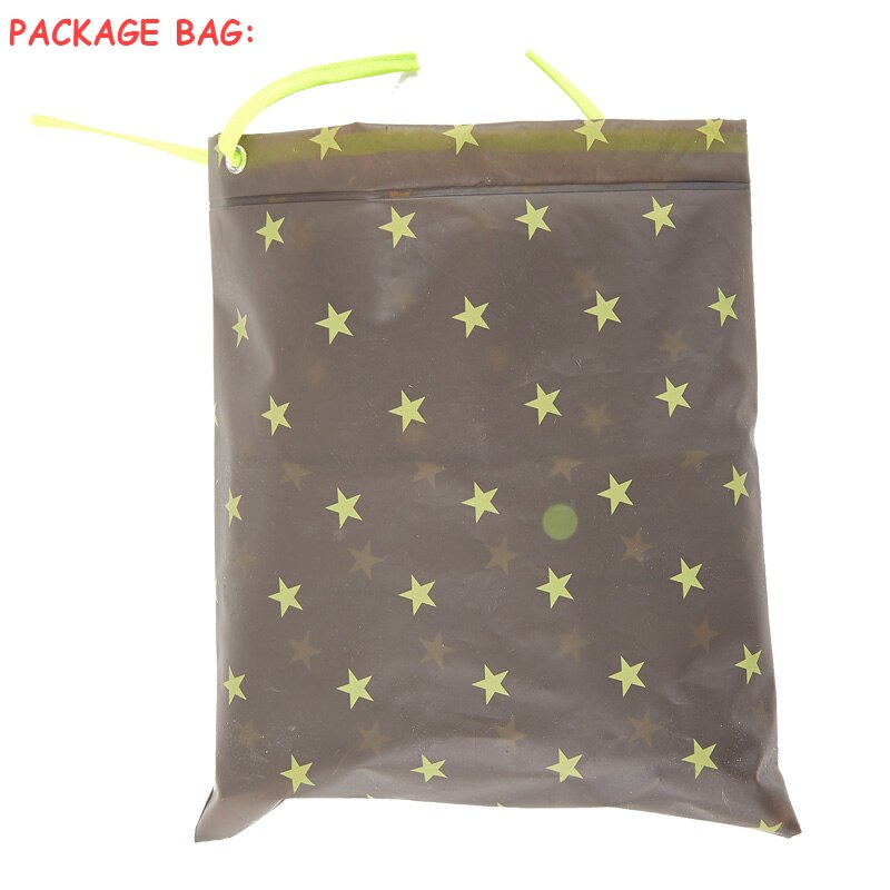 YUDING waterproof children stars full printing long kids hooded school bag raincoat with handbag for boys girls