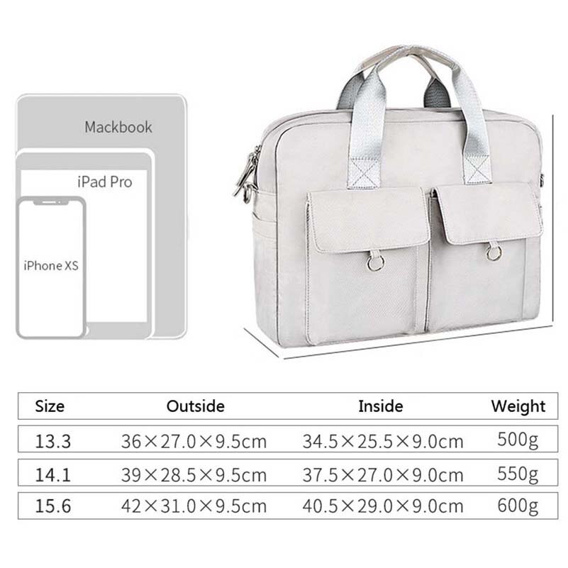 Multi-Pocket Laptop Bag For Women Men Computer Shoulder Crossbody Handbag Briefcase Bags For Documents Man'S Travel Business Bag