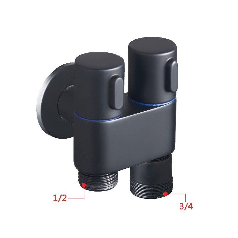 Bibcock Faucets Outdoor Garden Mixer Black/Chrome Brass Wall Mounted Double using Bathroom Washing Machine Faucet Basin Taps: Tap 2