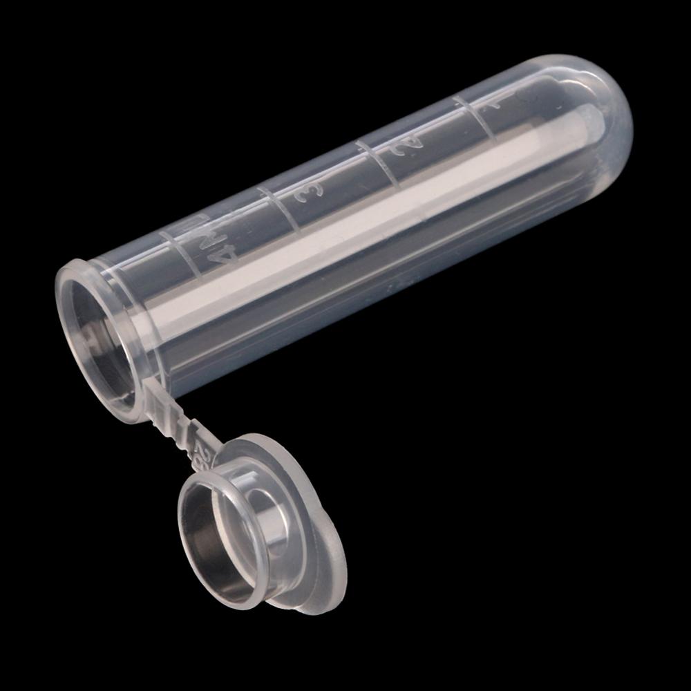 50Pcs 5ml Plastic Clear Snap Cap Centrifuge Tubes Vials Sample Lab Container