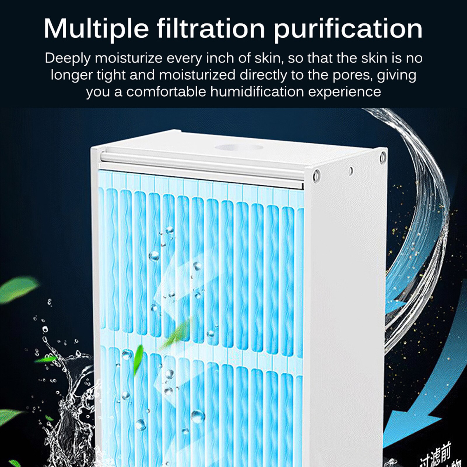 Room Air Humidifier Portable Air Conditioner Light Conditioning Humidifier Purifier USB Desktop Air Cooler Fan With Night Lamp