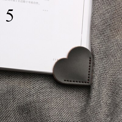 2PC Stationery Heart-Styled Soft PU Leather Book Page For Simple Girls Kids School Cute n Bookmark: 5