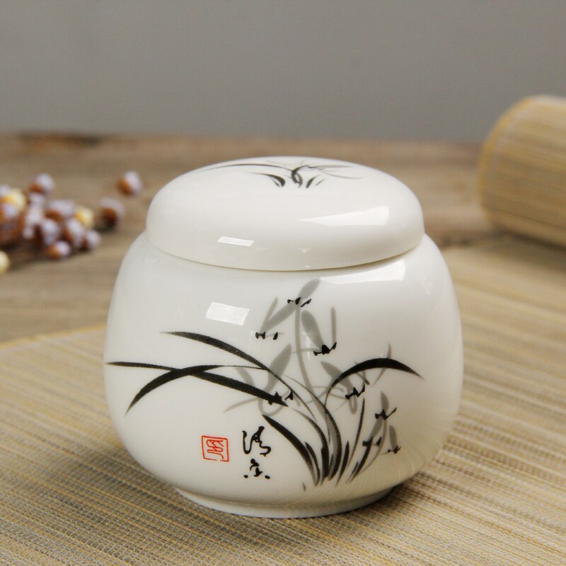 Boîte à thé Kongfu | Coffres traditionnels chinois de stockage de thé en porcelaine peinte à la main, nourriture Puer, poterie, thé vert