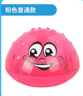 Water and land two play baby bath toy electric light toy induction squirt ball baby shake sound bath toy: Pink