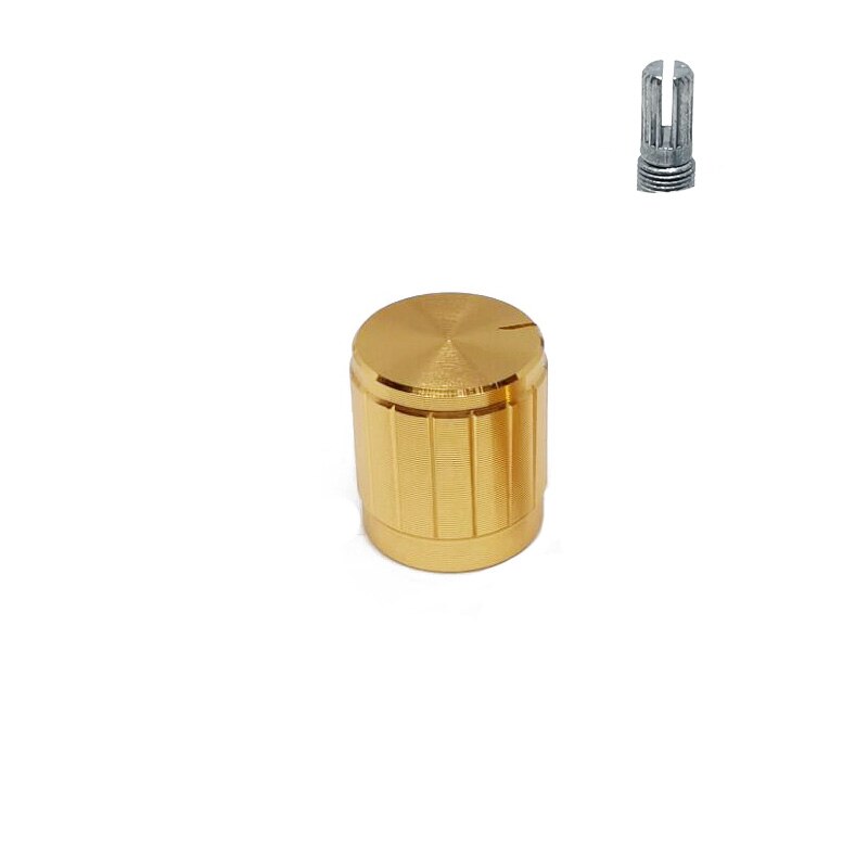 5 stk svart sølv gylden aluminiumslegering bryterhetter potensiometer knotter koder bryter plomme aksel d akse halv aksel 15 x 17mm: måke