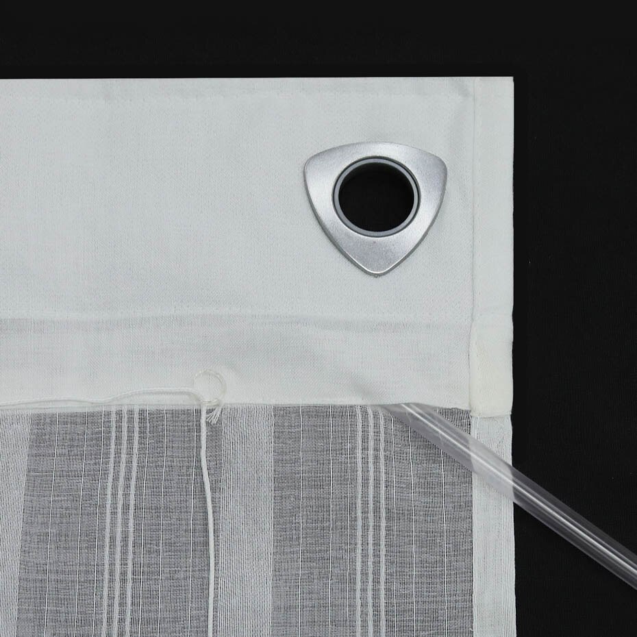 Roman Curtain Curtains For Kitchen Window U Shape Hook Stripe Decoration with Plastic Tubes