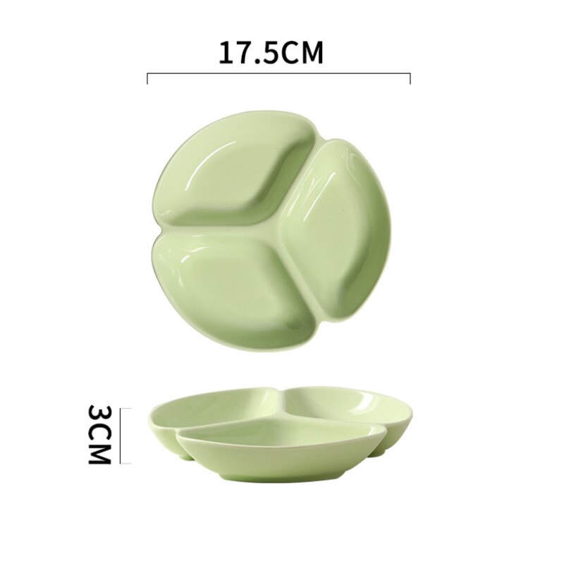 Japanese Ceramic Salad Plate Matte Porcelain Breakfast Dinner Plate Snack Dishes Household Dessert Cake Tray Tableware: 7 inch green