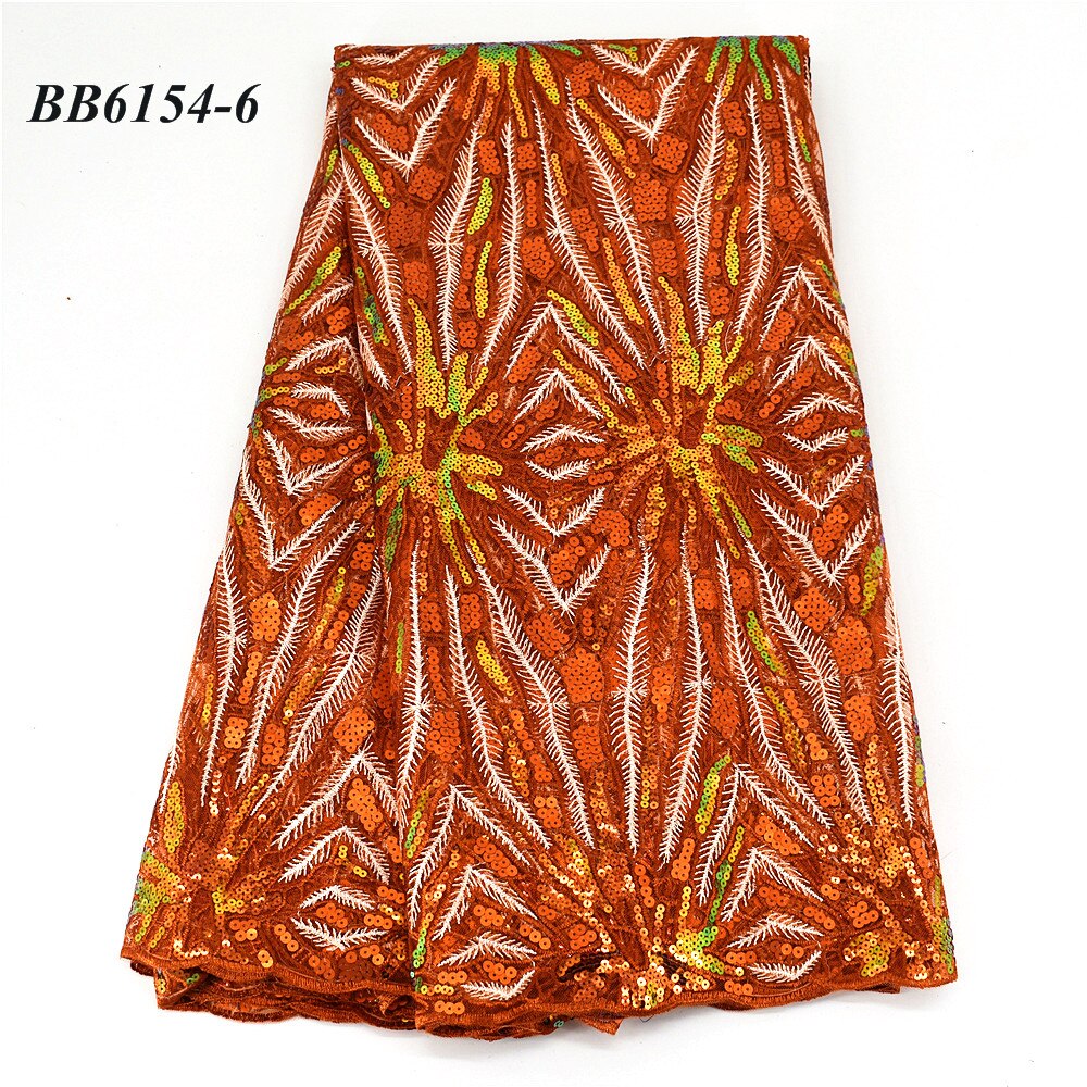 The latest style french net embroidery with sequin women party dress lace 5 yards: 6