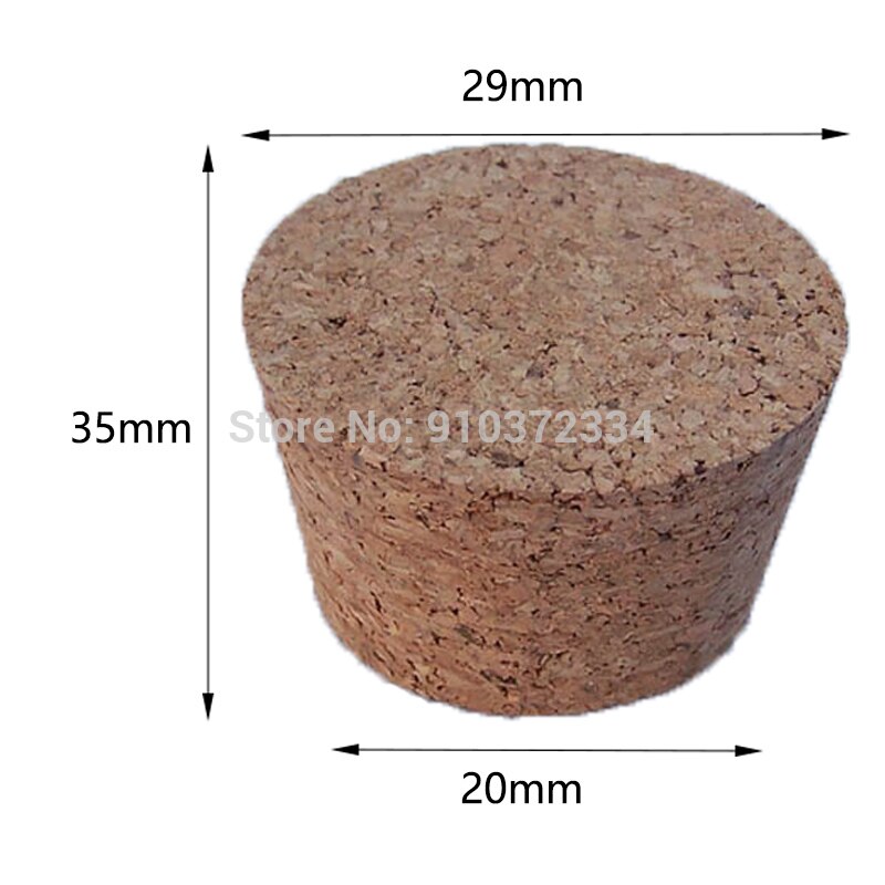 100pcs Top DIA 7.5mm to 30mm Wooden Cork Lab Glass Bottle Stopper Kettle Pudding Bottle Cork Cap Burette Tube Wood plug: 29x20x35mm