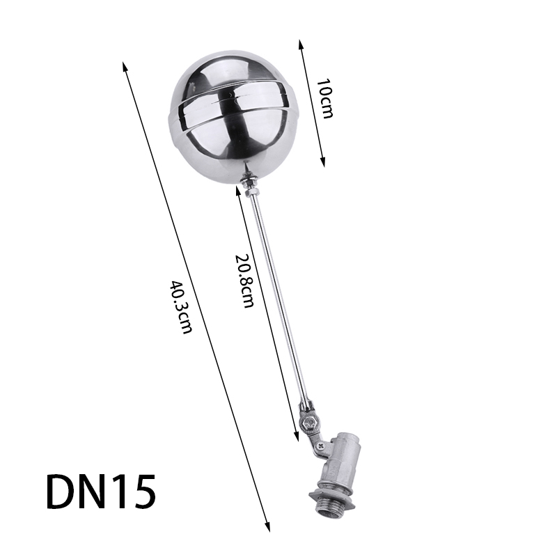 High Pressure Ball Valve Water Tank Liquid Level Metal Float Valve 1/2" Body Toilet Valve Ball Diameter 100mm