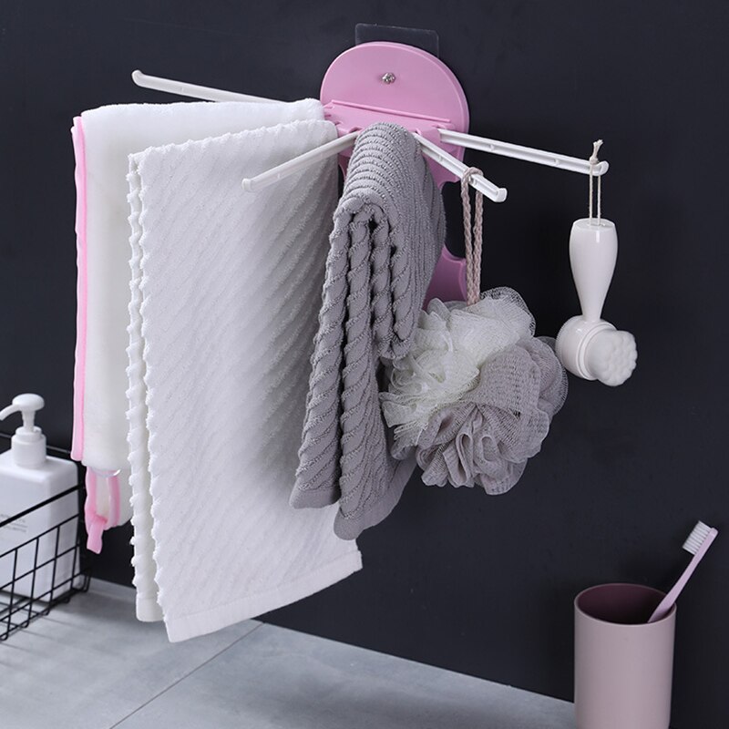 Nordic Seven-In-One Pull-Out Rack Retractable Non-Perforated Towel Rack Kitchen And Bathroom Multifunctional Storage Rack