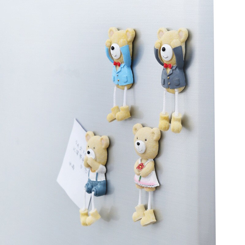 3D de dibujos animados imanes de animales para el refrigerador lindo pasos Flexible oso imanes de nevera de notas de mensajes adhesivas pegatinas de pared