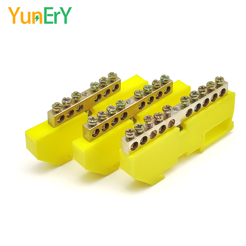 DIN Rail Terminal Block 6*9mm Neutral Terminal Block 6/8/10/12/14/16 Hole Power Distribution Box Ground Bar Electrical Connector