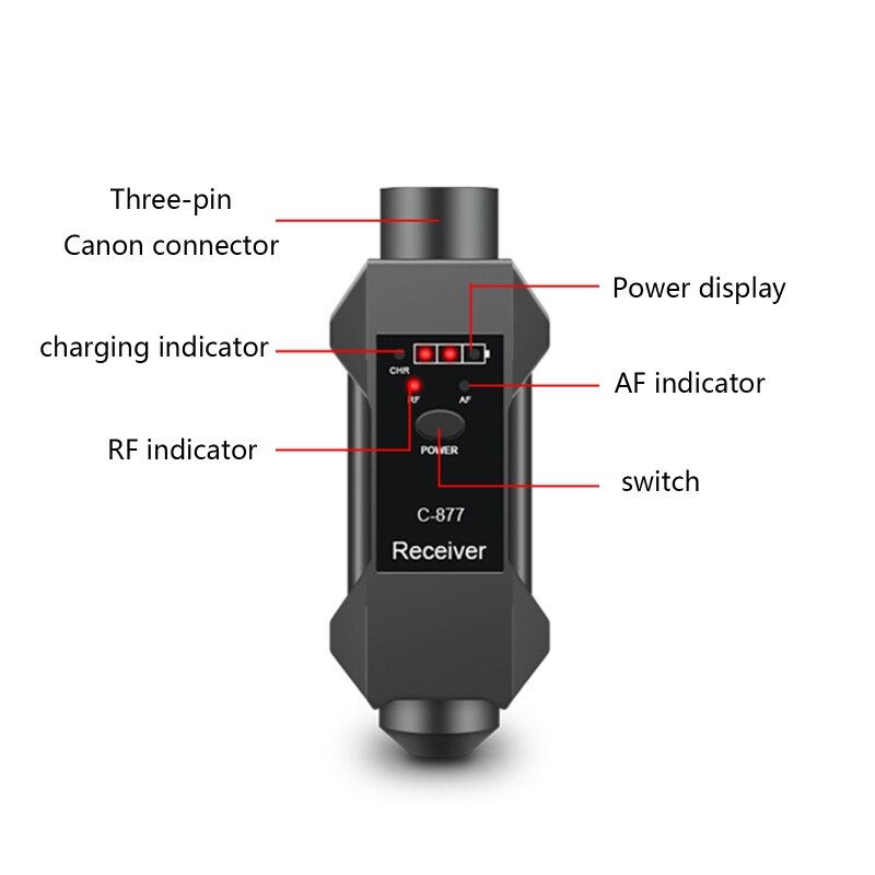 1 Paar Plug-On Microfoon Wireless System Xlr Zender En Ontvanger Adapter Met Oplaadbare 3.7V 14500 Batterij