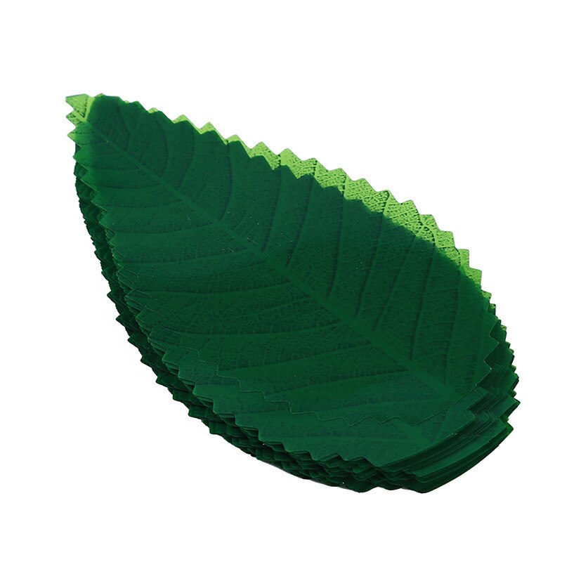 200pcs/pack Japanese Food Sushi Food Decoration Leaves Eco-friendly Safety Plastic Simulation Leaf Cuisine Food Decorations: dark green