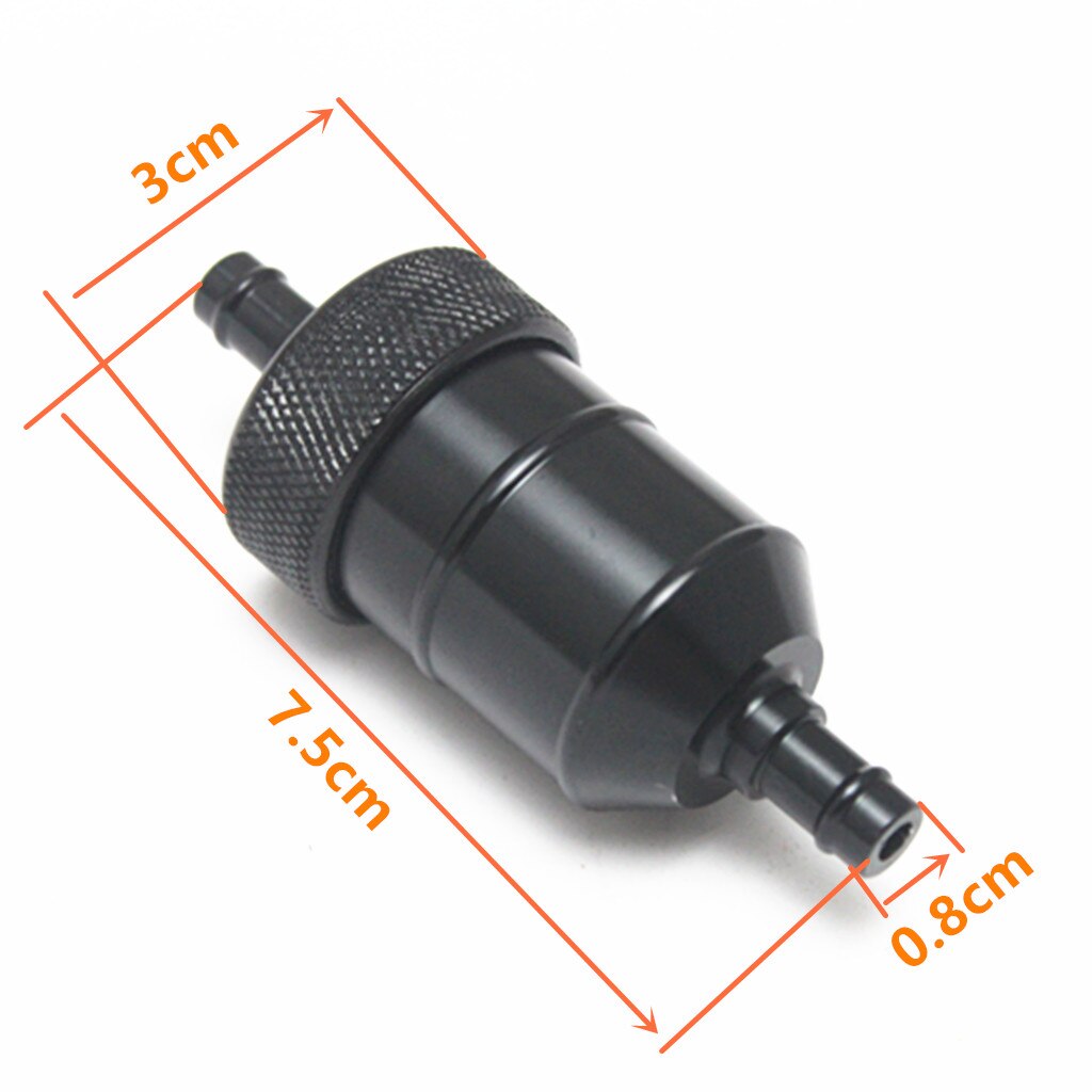 8mm 5/16' Aluminium Black ATV Inline Fuel Petrol Diesel Filter Universal aluminum inline fuel filter