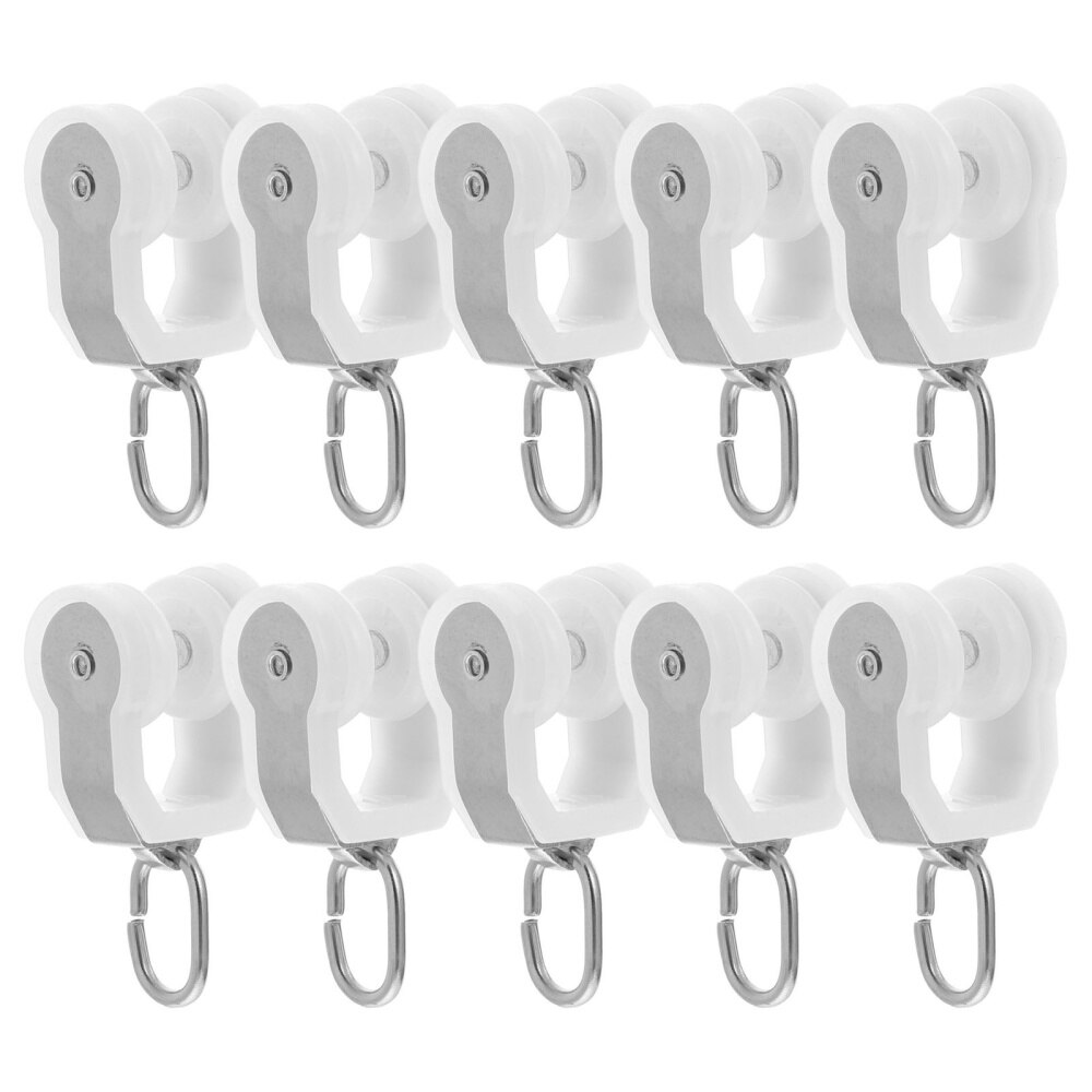 10pcs Curtain Glider Hooks Curtain Rail Track Gliders Sliding Roller Runner Hook: Default Title