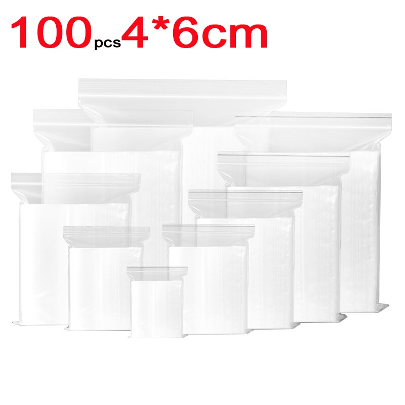 Plastic Grip Self Seal Resealable Storage Bag Home Storage Organization torage Bags Clear PE Food Grade Bags: 01