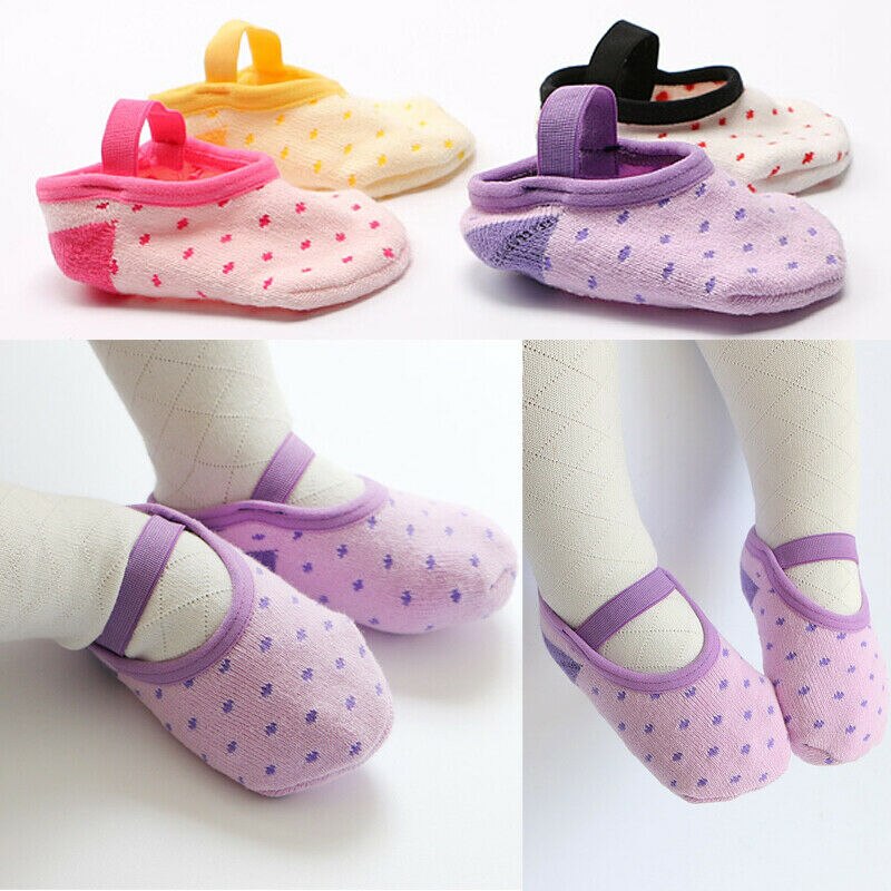 Baby Accessories Baby Girl Anti-slip Cotton Trim Socks Infant Toddler Newborn Elastic Band Dots Slipper Shoes Boots