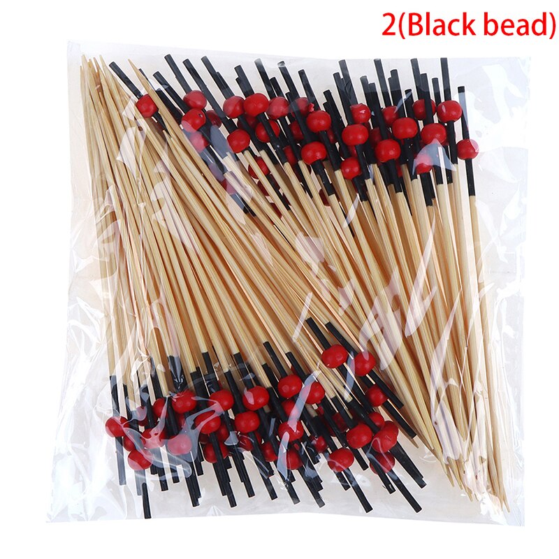 100 stücke Herz Blume Bambus wählen Buffet Cupcake Obst Gabel Party Nachtisch Salat Stock Für Hochzeit Dekor mit herz bilden perle: A2