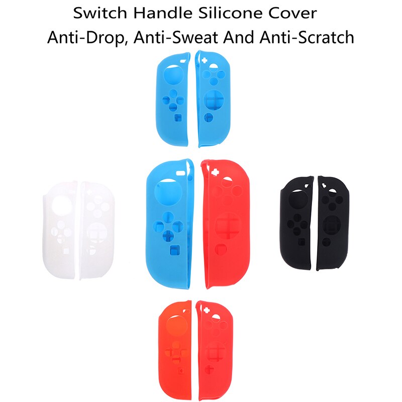 1 par de silicone caso de borracha joycon controlador gel capa aperto para nintendo switch