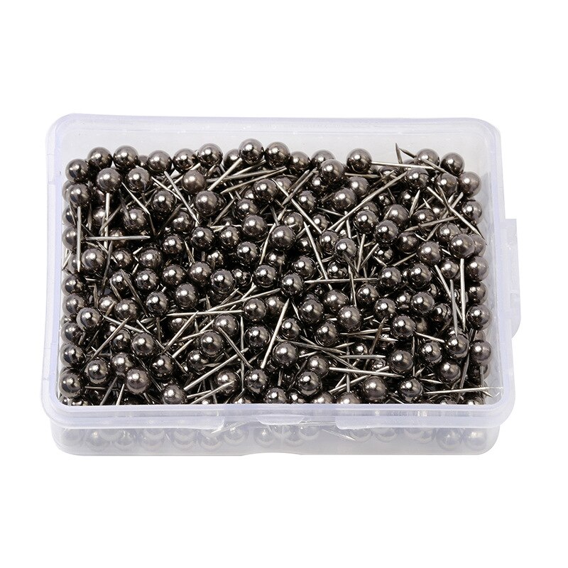 400PCS 4MM Round Plastic Head Steel Point Push Pins Map Thumb Tacks Pin Office School Supplies Safety Dressmaking Pins: black