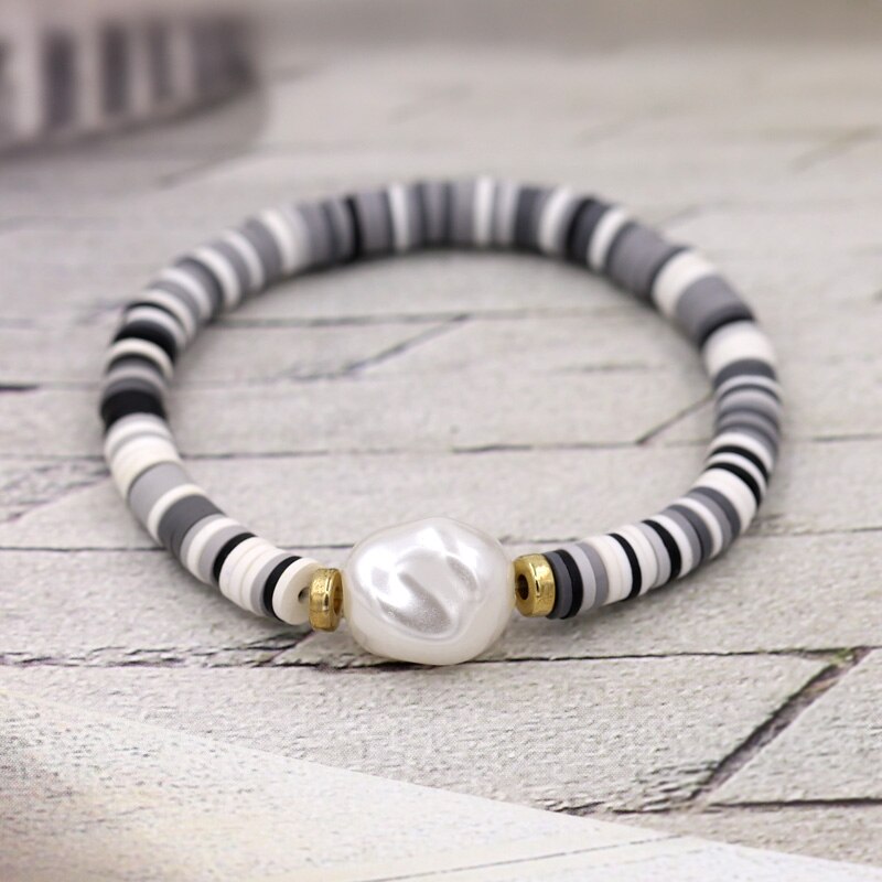 Women&#39;s Bracelet Boho Multicolor Summer Beach Jewelry Imitation Pearl Charm Bracelets for Female Girls: B594p