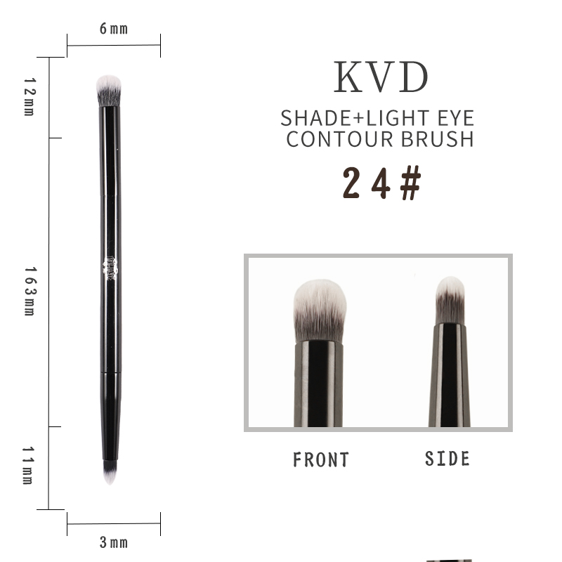 Kat Von D-brocha de maquillaje para base, colorete, resaltador, corrector en polvo, brocha para esculpir sombra de ojos, brochas de maquillaje de KVD: Morado
