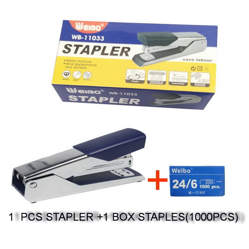 Agrafeuse métallique durable et robuste avec agrafes, papeterie cool, fournitures de bureau, accessoires de bureau WB-11033