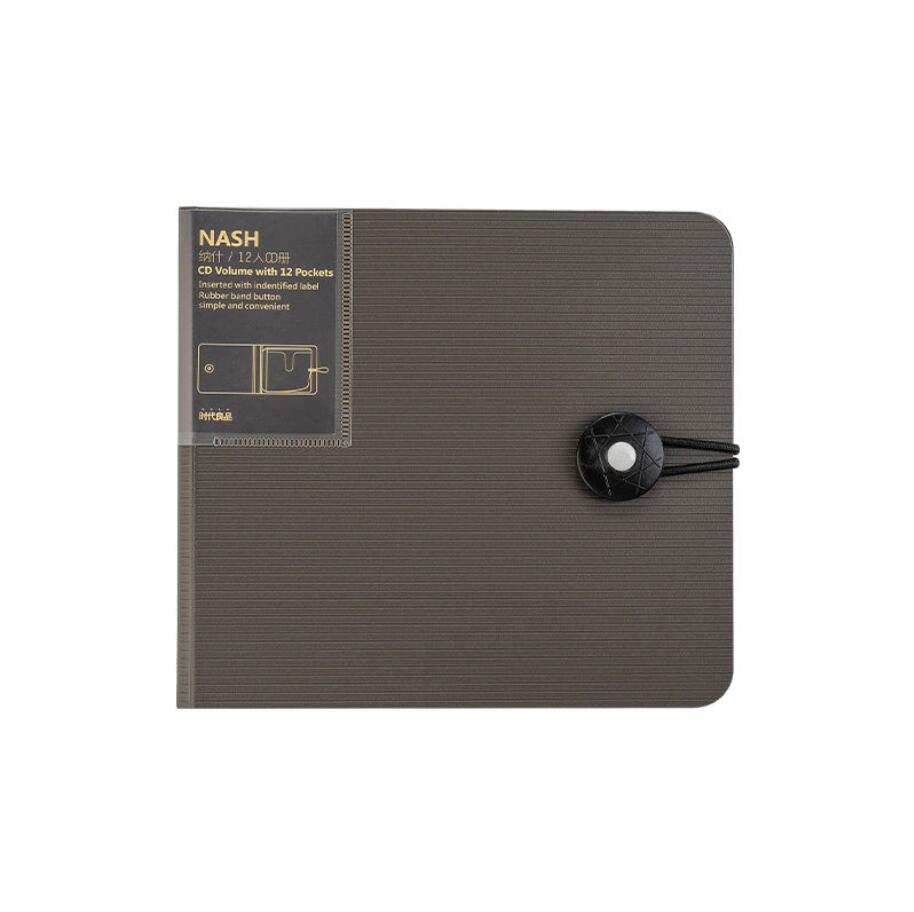 Étui de rangement Portable pour CD et DVD, 12 pièces, support de boîtes, sac à manches CD, boîte d&#39;album, étuis avec boucle: coffee