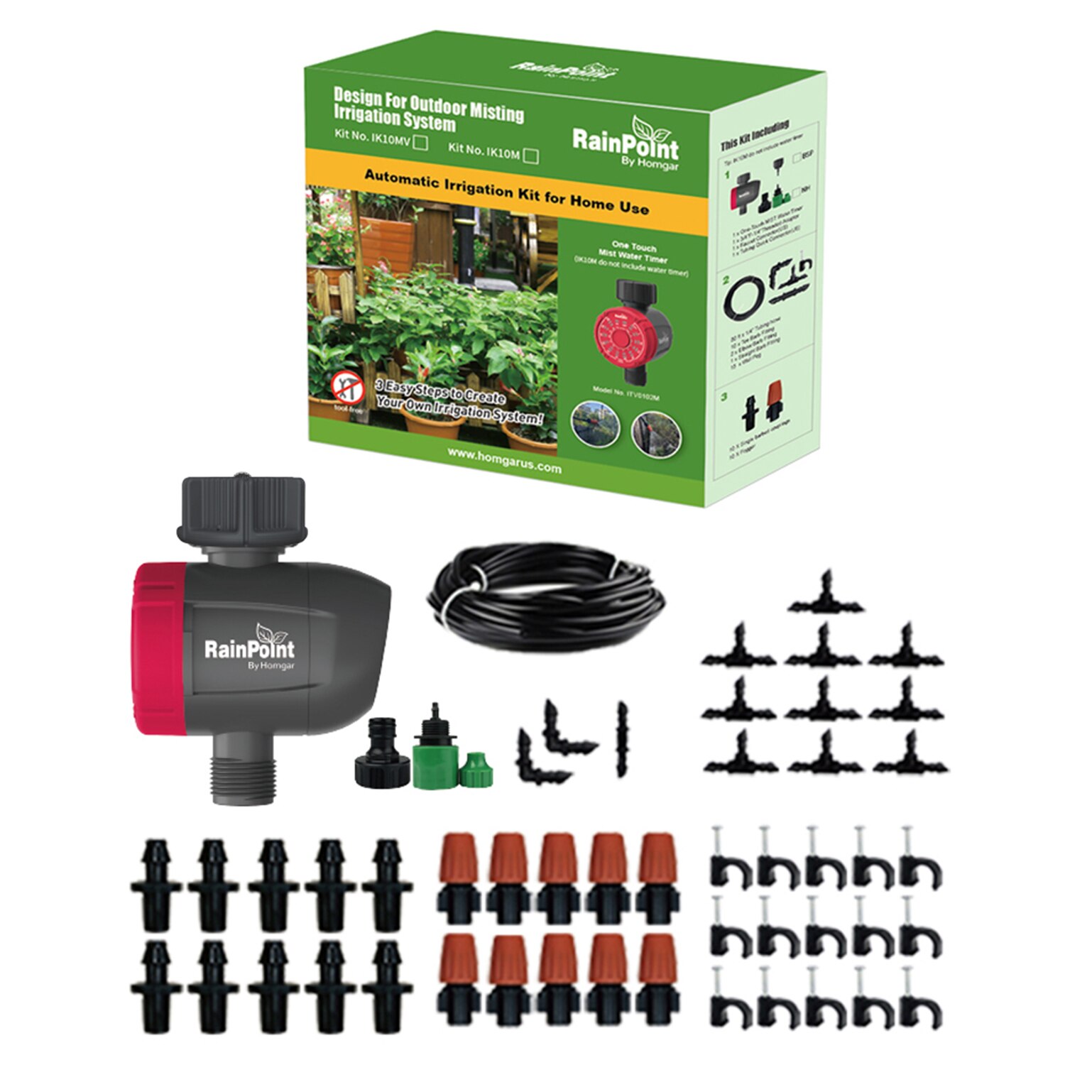 Dimma bevattning sprinklersystem bevattning vatten timer styrenhet distribution slang vattning dropp kit automatisk bevattning