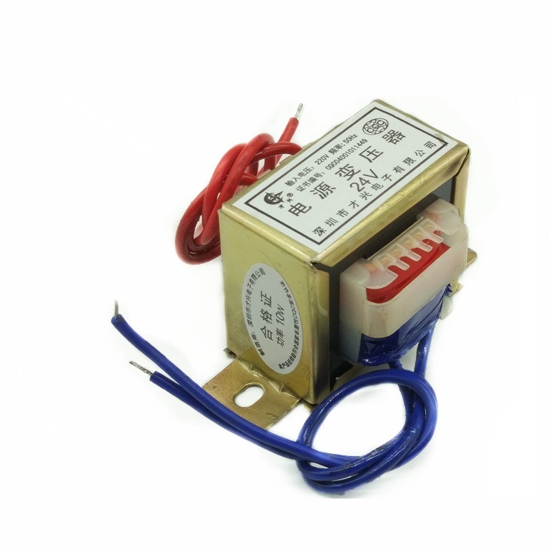 Transformador de potencia EI48 x 24, núcleo de ferrita a CA 6V, 9V, 12V, 15V, 18V, 24V, 36V, 48V, entrada de 10W, transformador de audio doble individual