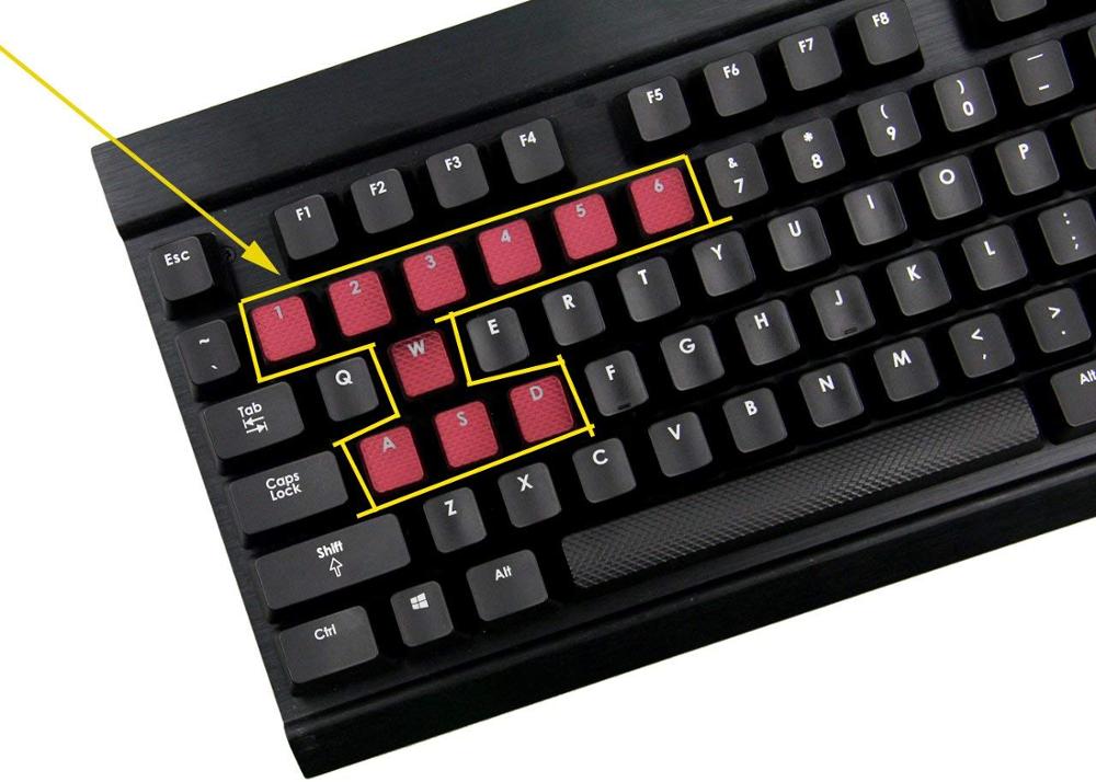 FPS & MOBA Keycaps Upgrade Kit (Red) BACKLIT KEY CAPS for Corsair K70RGB K70 K95 K90 K65 K63 Gaming Keyboards Cherry switches