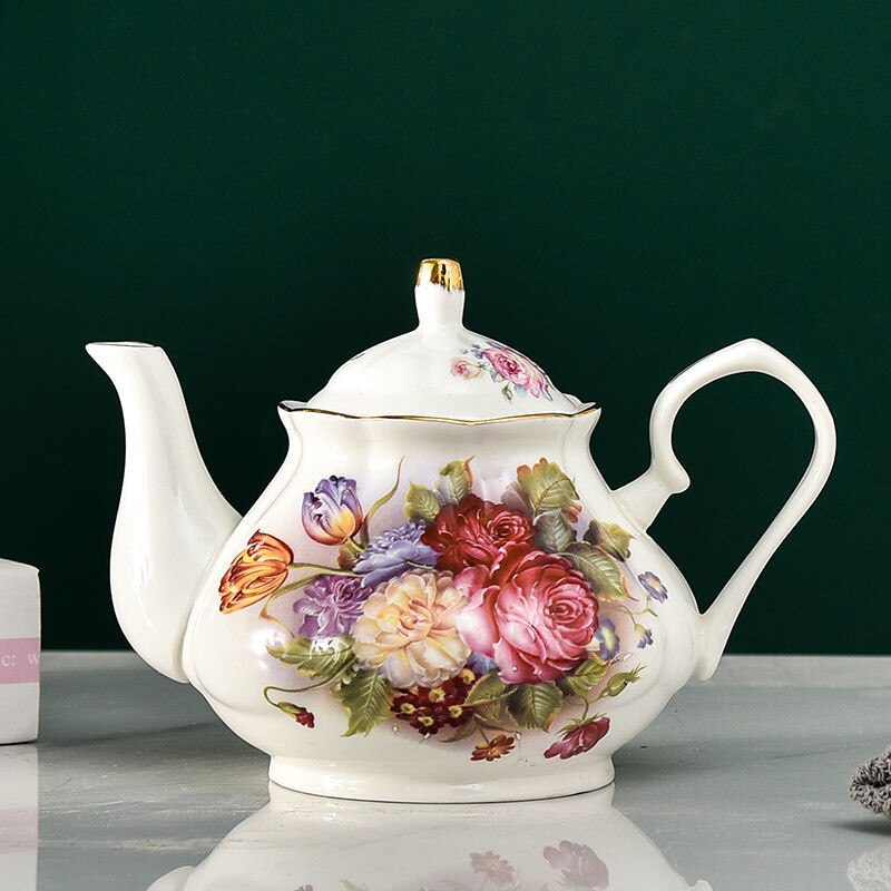 Bone China Teapot 400/900ML Ceramic Tea Pot Set Home High Grade Porcelain Kettle Large Capacity Party Teaware Coffee Ceramic Jug: 900ML / 030
