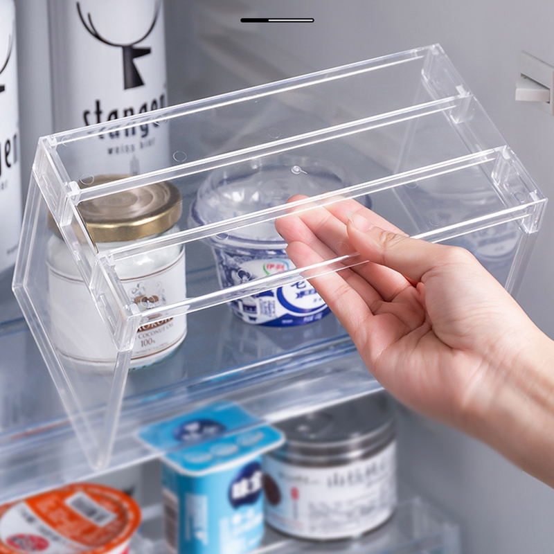 1pcs Fridge Organizer Fridge Rack Kitchen Racks Kitchen Items Stackable Shelf Layered Shelf Tray Storage Rack Space Saver