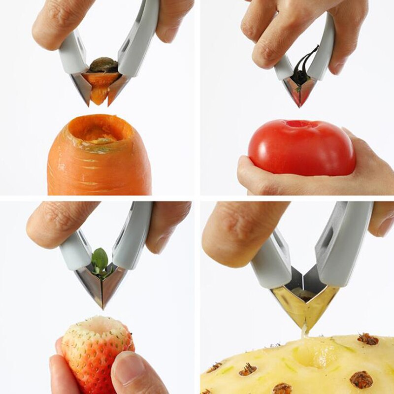 Ananasschiller van roestvrij staal, eenvoudig ananasmes, snijder, ontkern, snijder, clip, fruitsaladegereedschap