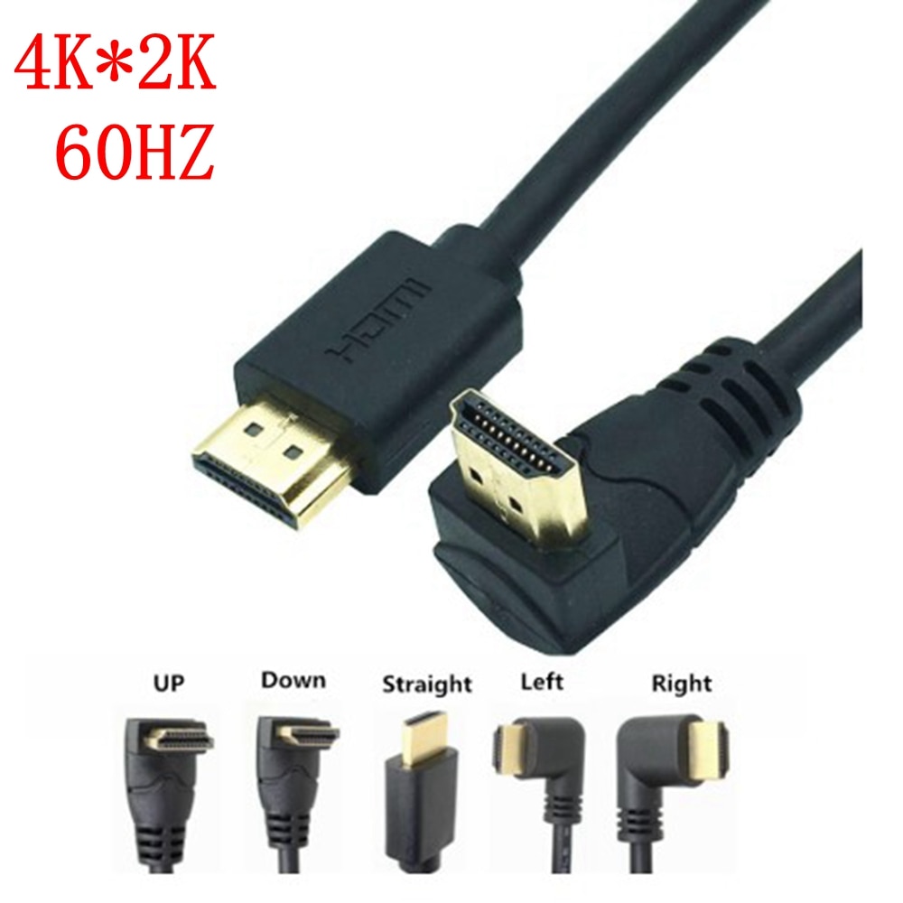 4K*2K 60HZ HDMI Up & Down & Left & Right Angled 90 degree Male 2.0 A Male to HDMI v2.0 HD extension Cable HDMI 2.0v angle cab