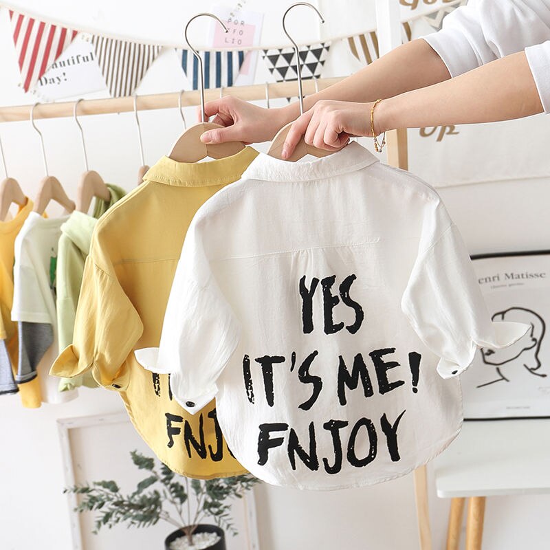 Chemise à manches longues pour bébés garçons, en coton, avec lettres imprimées, vêtements pour enfants, printemps automne