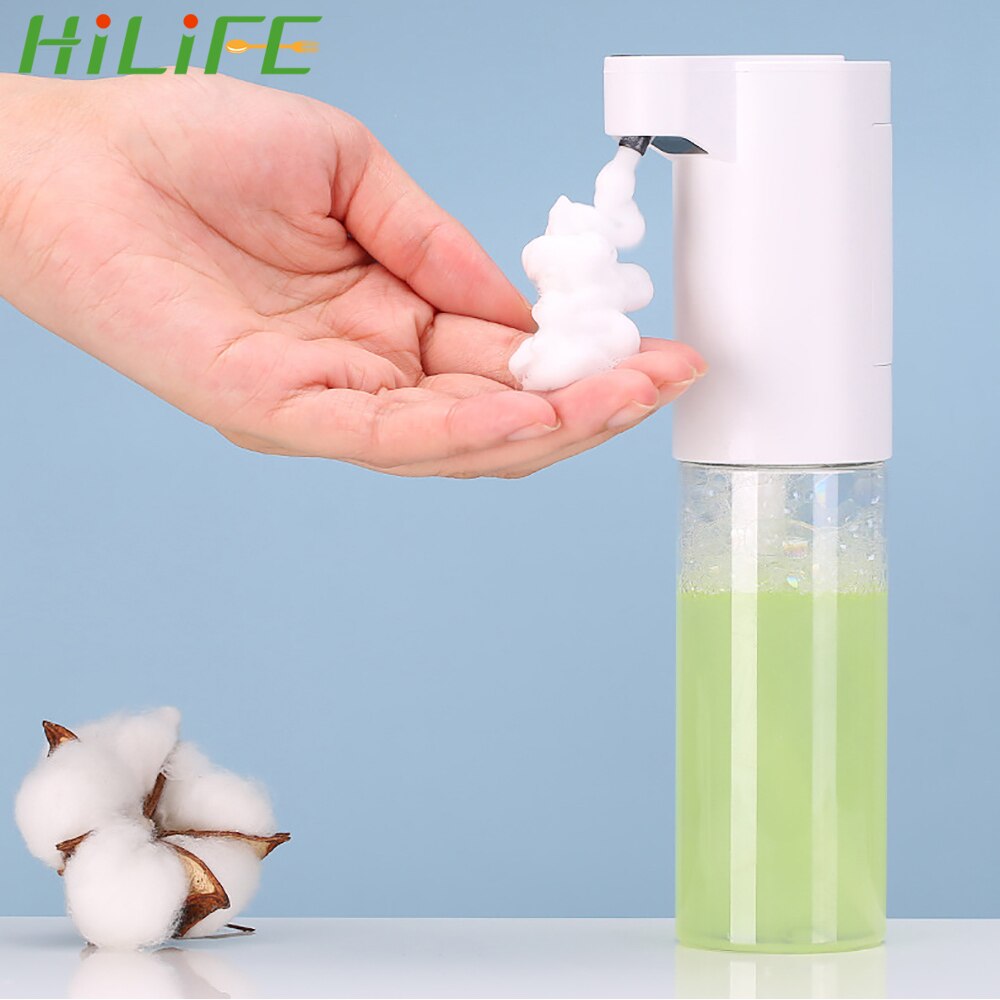 Hilife Touchless Schuim Vloeistof Dispenser Smart Sensor Automatische Handwasmachine Zeepdispenser Voor Keuken Badkamer 350 Ml